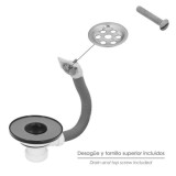 Valvula Fregadero  Ø 115 Mm, 1 1/2"  Altura 40 mm, Con Rebosadero al por Mayor | Almacén de Ferretería