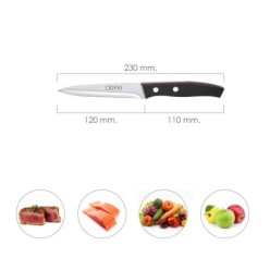 Cuchillo Aspen Cocina Hoja Acero Inoxidable 12 cm, Negro