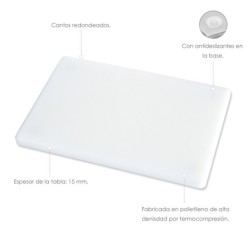 Tabla Cortar Polietileno 35x25x1,5 cm,  Color  Blanco