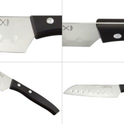 Cuchillo Aspen Santoku Hoja Acero Inoxidable 17 cm, Negro