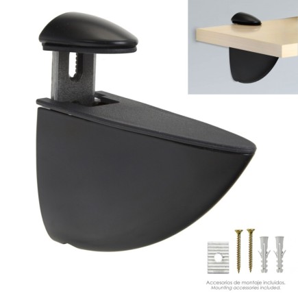 Soporte Pelicano Regulable Para Estante 1 / 35 mm, Negro  (1 Pieza)