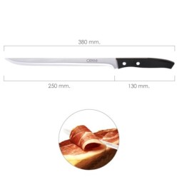 Cuchillo Aspen Jamonero Hoja Acero Inoxidable 25 cm, Negro