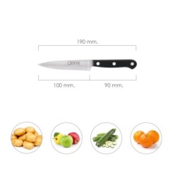Cuchillo Grenoble Patatero Puntilla Hoja Acero Inoxidable 11 cm, Negro