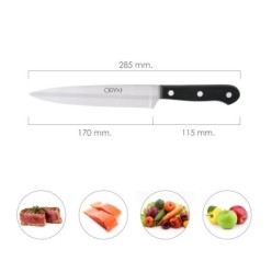 Cuchillo Grenoble Cocina Hoja Acero Inoxidable 17 cm, Negro