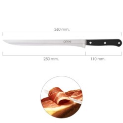 Cuchillo Grenoble Jamonero Hoja Acero Inoxidable 25 cm, Negro