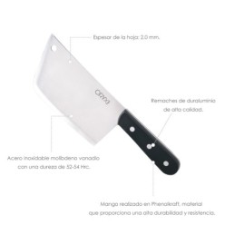 Piqueta Grenoble Hoja Acero Inoxidable 20 cm, Negro
