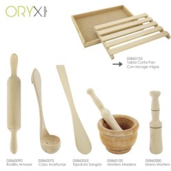 Tabla Corta Pan Madera Con Recoge Migas Oryx 32 x 22 cm,