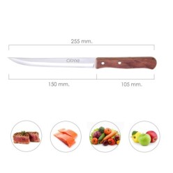 Cuchillo Montana Cocina Hoja Acero Inoxidable 15 cm, Mango Madera