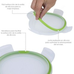 Recipiente Hermetico Cristal Redondo 400 ml, Ø 125 x 7 (alt) cm,