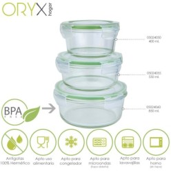 Recipiente Hermetico Cristal Redondo 850 ml, Ø 165 x 8 (alt) cm,