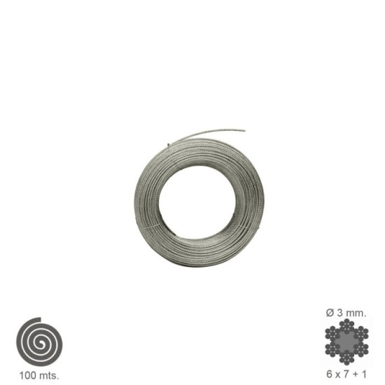 Cable Galvanizado   3 mm, (Rollo 100 Metros) No Elevacion al por Mayor | Almacén de Ferretería