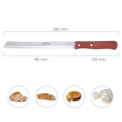 Cuchillo Montana Panero Hoja Acero Inoxidable 18 cm, Mango Madera