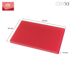 Tabla Cortar Polietileno 30x20x1,5 cm,  Color Rojo