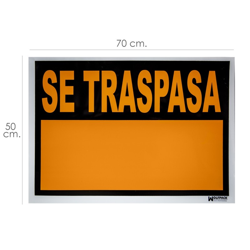 Cartel Se Traspasa 70 x 50 cm,