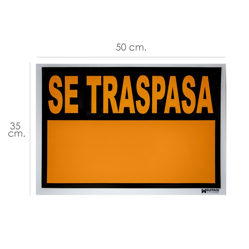 Cartel Se Traspasa 50x35 cm,