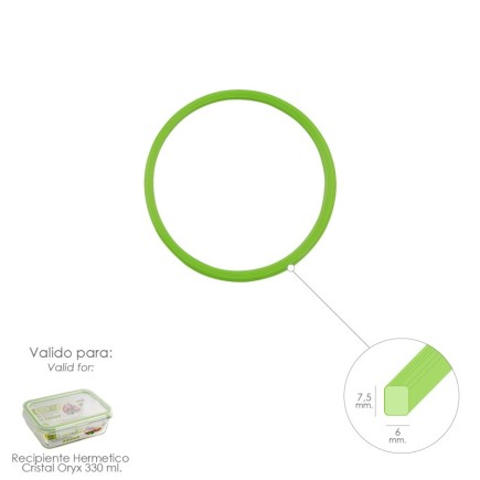 Anillo Silicona Para Recipiente Hermetico Cristal Rectangular 330 ml,