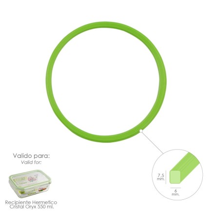 Anillo Silicona Para Recipiente Hermetico Cristal Rectangular 550 ml,