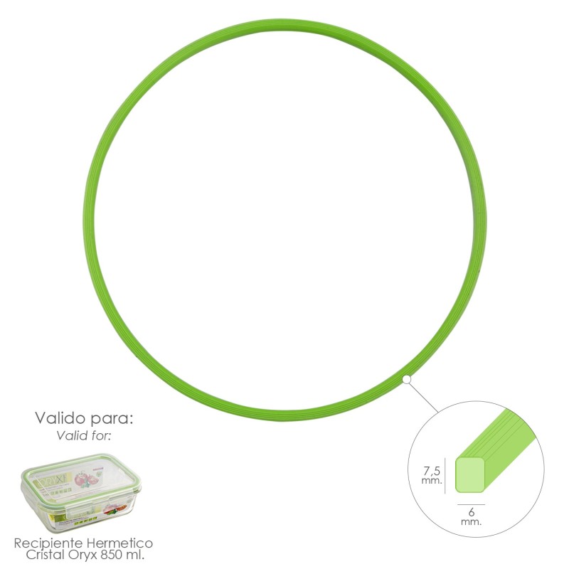 Anillo Silicona Para Recipiente Hermetico Cristal Rectangular 850 ml,