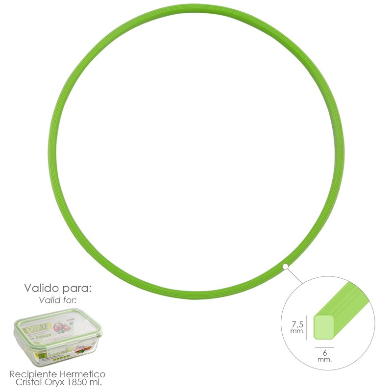 Anillo Silicona Para Recipiente Hermetico Cristal Rectangular 1850 ml,