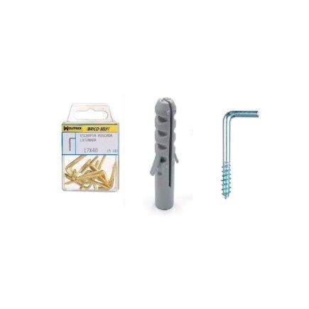 Taco Nº 6 Con Alcayatas Rosca 19x60 mm, 7 unidades