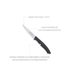 Cuchillo Nuuk Mondador Hoja Acero Inoxidable 9 cm, Negro (Blister 3 Piezas)