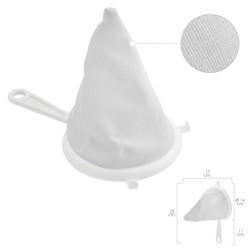 Colador Tela Franela Armazón de Plastico Ø 14 cm, Con 2 Ganchos