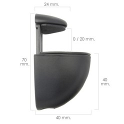 Soporte Pelicano Regulable Para Estante 1 / 20 mm, Negro (1 Pieza)