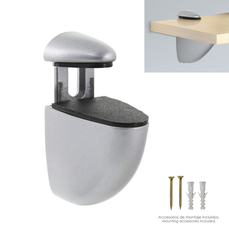 Soporte Pelicano Regulable Para Estante 1 / 20 mm, Cromo Mate (1 Pieza)