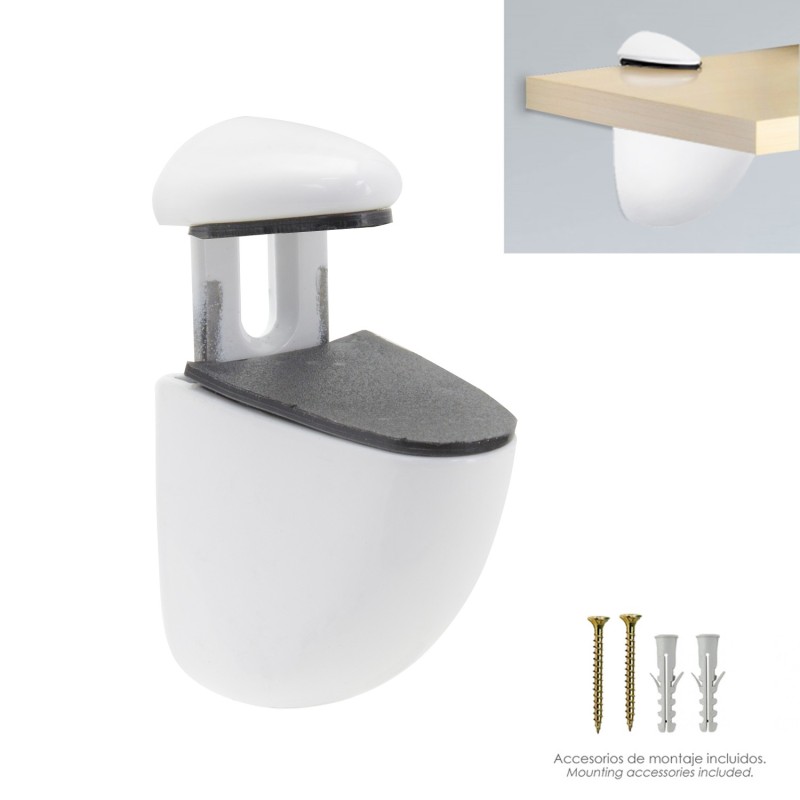 Soporte Pelicano Regulable Para Estante 1 / 20 mm, Blanco  (1 Pieza)