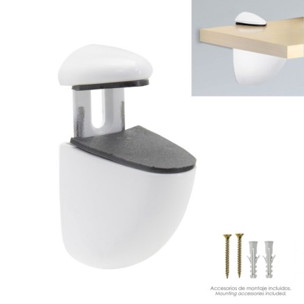 Soporte Pelicano Regulable Para Estante 1 / 20 mm, Blanco  (1 Pieza)