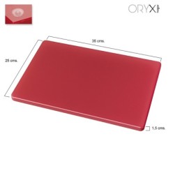 Tabla Cortar Polietileno 35x25x1,5 cm,  Color Rojo