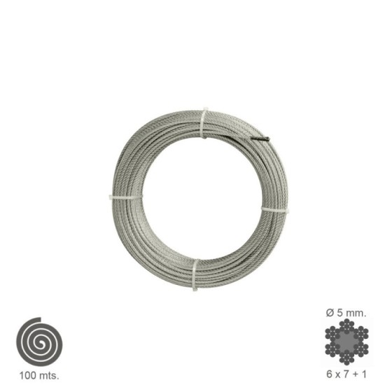 Cable Galvanizado   5 mm, (Rollo 100 Metros) No Elevacion al por Mayor | Almacén de Ferretería