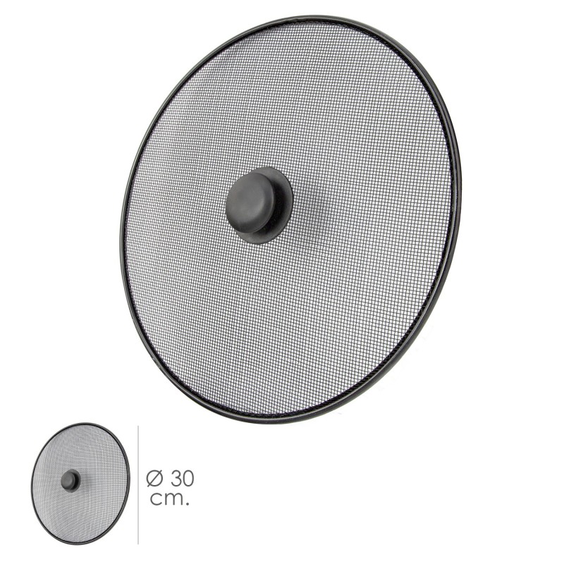Tapa Anti Salpicaduras Sarten Acero Ø 30 cm, Negro,