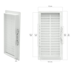 Rejilla Plastico Empotrar Con Malla Posterior 25x12 cm,