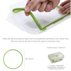 Anillo Silicona Para Recipiente Hermetico Cristal Rectangular 550 ml,