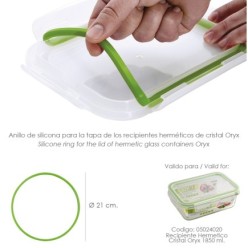 Anillo Silicona Para Recipiente Hermetico Cristal Rectangular 1850 ml,