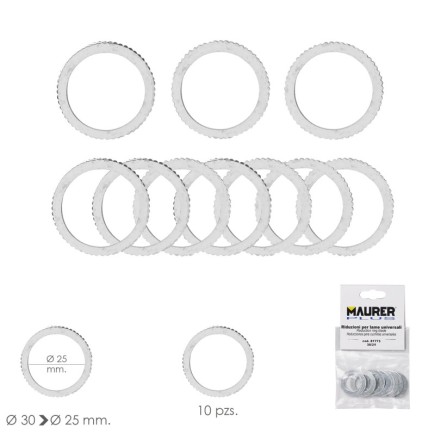 Adaptadores / Reductores Disco Corte Madera Ø 30 a Ø 25 mm, (Bolsa 10 piezas)