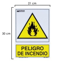 Cartel Peligro De Incendio 30x21 cm,