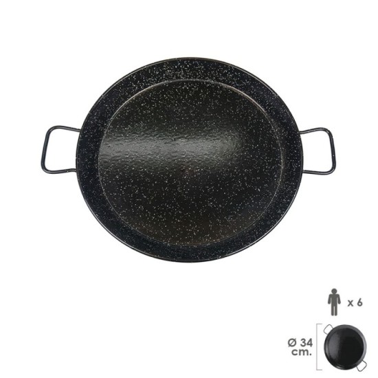 Paellera Valenciana Esmaltada   6 personas/ 34 cm al por Mayor | Almacén de Ferretería