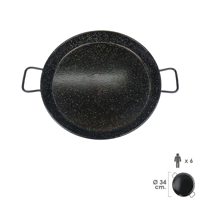 Paellera Valenciana Esmaltada   6 personas/ 34 cm al por Mayor | Almacén de Ferretería