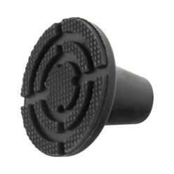 Taco Goma Baston Negro Tubo Ø 19 mm, / Base Ø 85 mm, Tipo Ventosa Bolsa 5 Unidades